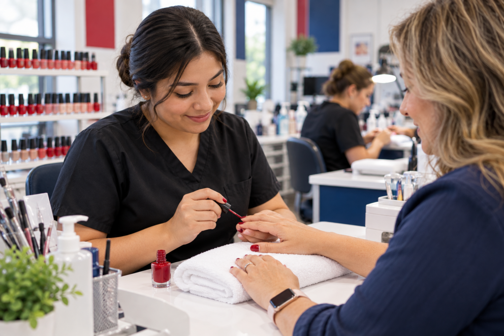 $10 Tuesday manicure in Waco at Champions Barber and Beauty Academy