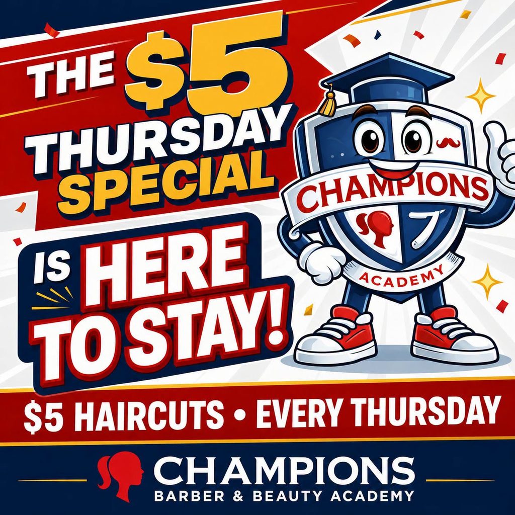 $5 haircuts in Waco for families every Thursday at Champions Academy