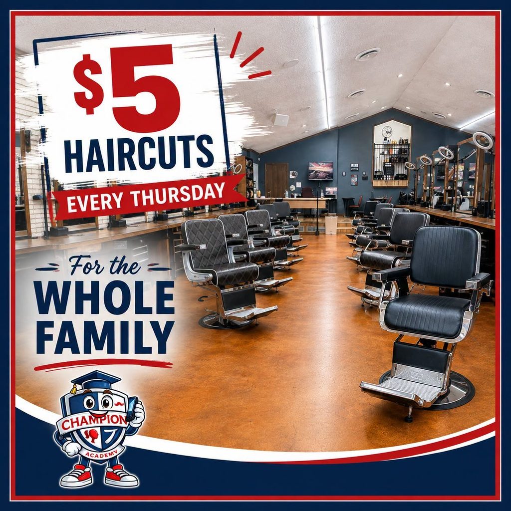 Champions Academy student salon offering $5 haircuts in Waco every Thursday